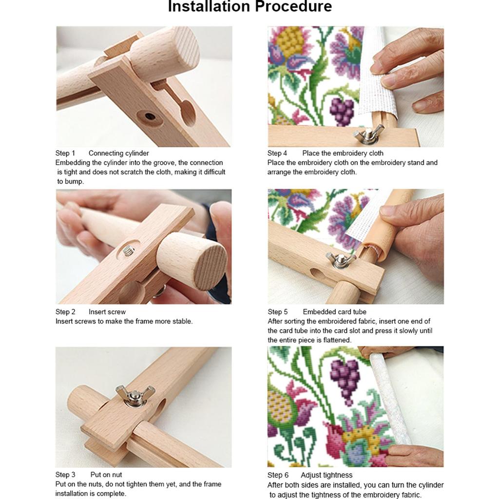 Çapraz Dikiş Rulo Çerçeve Tutucu Rulo Klipsli Nakış Rulosu Ahşap El İşi Çerçevesi Yorgan Çemberi Standı Dikiş Çerçevesi