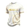 Men's Graphic Print Short Sleeve T-Shirt Round Neck Lightweight Breathable Soccer Mexico Design for Casual Wear