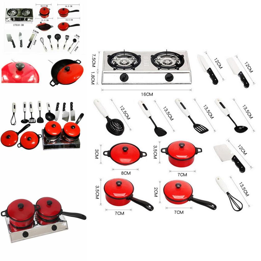 Delightful 13pcs Kid Play House Toy Kitchen Utensils Cooking Pots And Pans Set