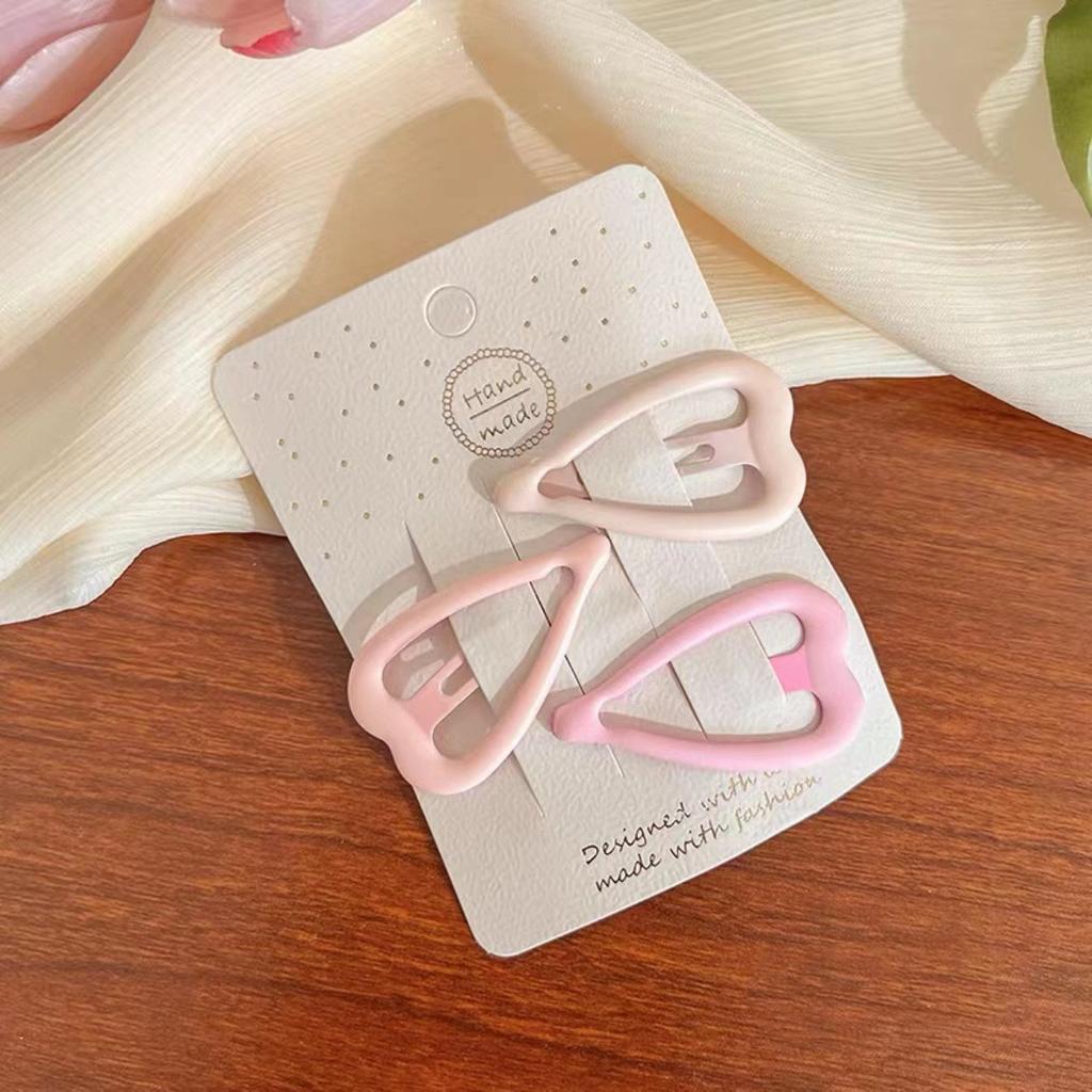 Épingles à cheveux simples givrées pour filles, 3 pièces, pinces à cheveux carrées, ovales, Triangle, pour enfants, épingles à cheveux, cliquez sur clac