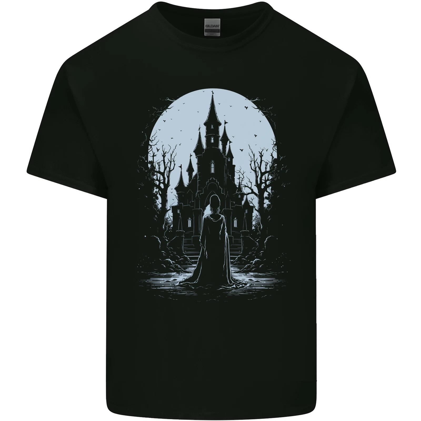 A Fantasy Haunted House Halloween Spooky Kids T-Shirt Childrens M
