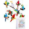 Spakon 9 Pieces Tropical Birds Honeycomb Paper Cutouts Rio Luau Party Hanging Decorations Rainforest Hanging Paper Birds Hawaiian Parrot Honeycomb