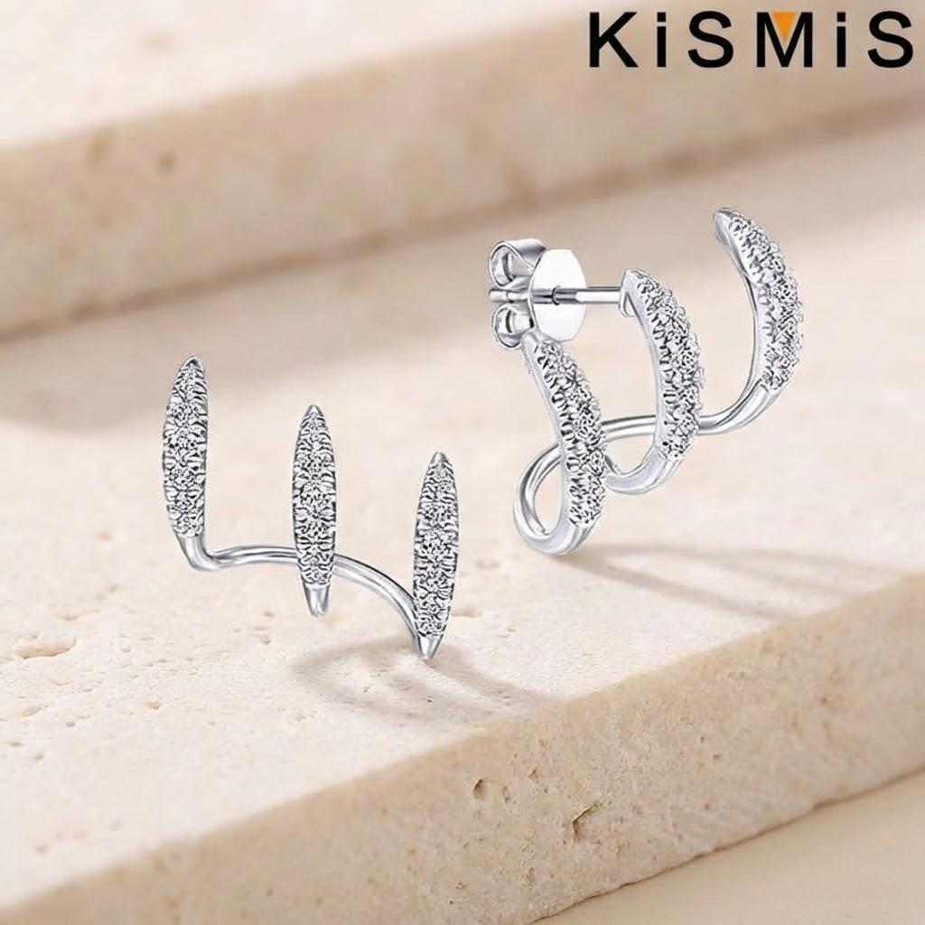 

Silver Color Claws Stud Earrings Crystal Diamond Women s Elegant Fashion Jewelry Accessories 1 Pair серебряный