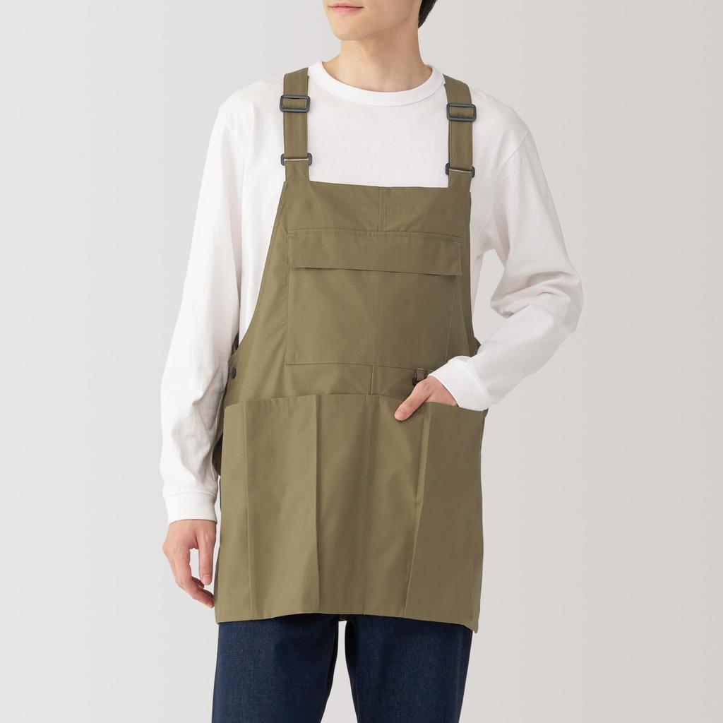 MUJI Outdoor Apron made from material Free khaki 84294624 flame-retardant - size, beige,