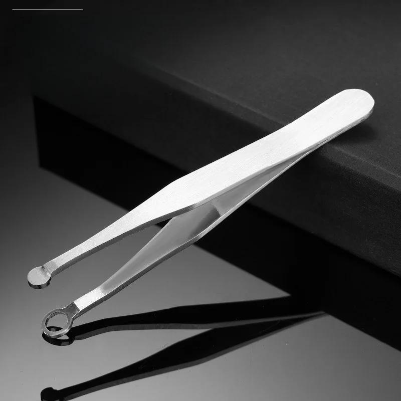 1-Pack Stainless Steel Press-Type Circular Nose Hair Clipper / Tweezers - Portable Nose Hair Trimmer