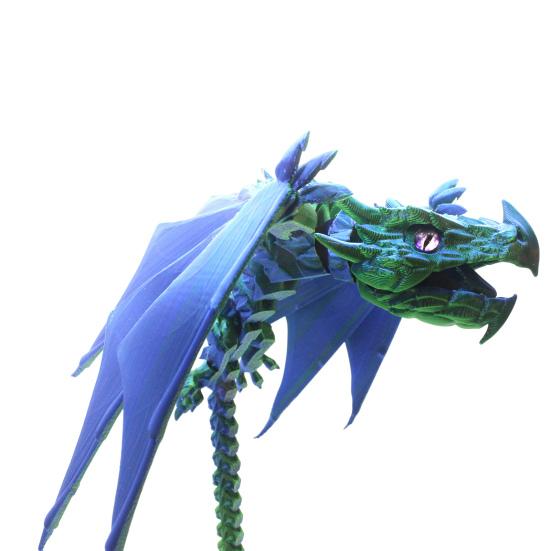 3D Printed Winged Dragon Figurine Movable Joints Flying Dragon Figure Articulated Dragon Model Fidget Toy Desktop Decoration Ornament