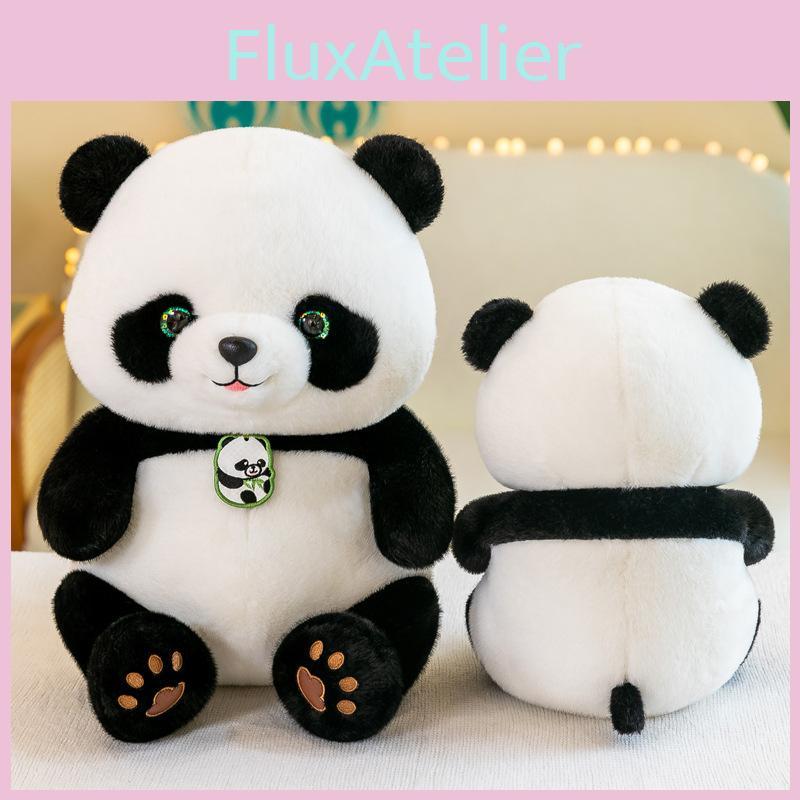 Adorable Panda Plush Toy Stuffed Animal Pillow 36cm 0.33kg Short Hair Cartoon Style