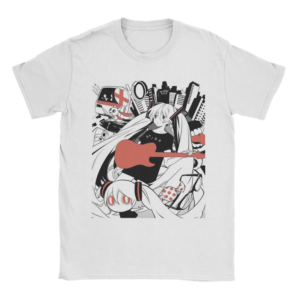Men Women Hatsunes Mikus   Anime T Shirts  100% Cotton Tops Casual Short Sleeve Round Collar Tees Original T-Shirts