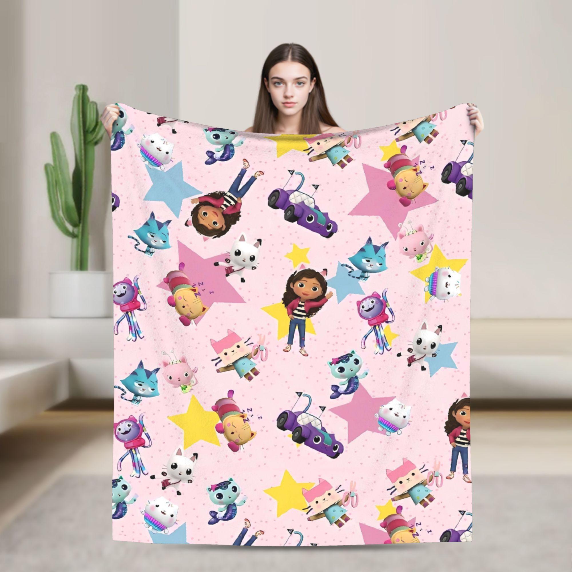 

G-gabbys Dollhouse Fun Flannel Blanket Super Warm Bedding Throws for Couch Bed Travel Office Aesthetic Bedspread Sofa Bed Cover 80x120cm(31x47inch)