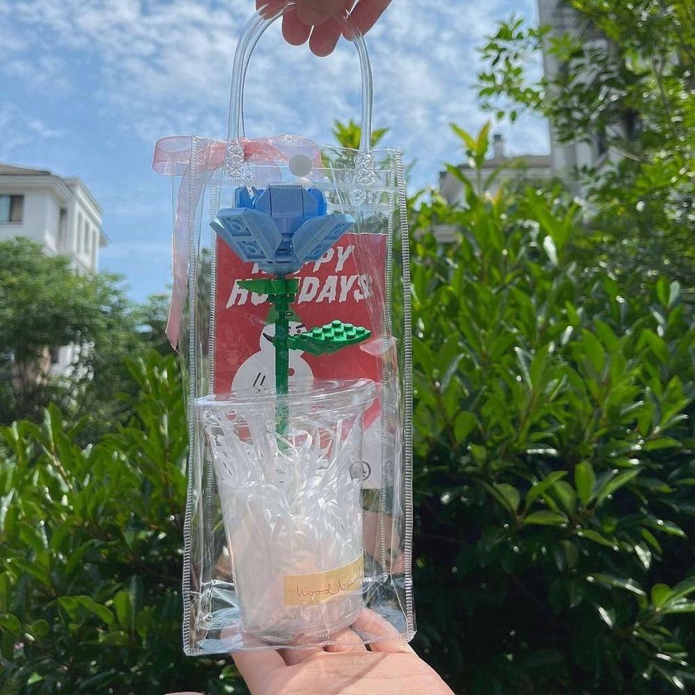 3Pcs With Convenient Handle Transparent Bag Clear PVC Bottle Bag Cups Bottle Cover  Themos Bottle