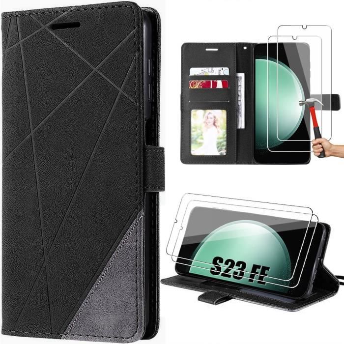 Coque de protection - Booling - pour Samsung Galaxy S23 FE - Rétro - Antichoc - 2 Verres Trempés 9H