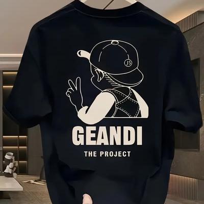 New Summer Men's Fashion T-shirt Personality Simple Printed Men's T-shirt Top