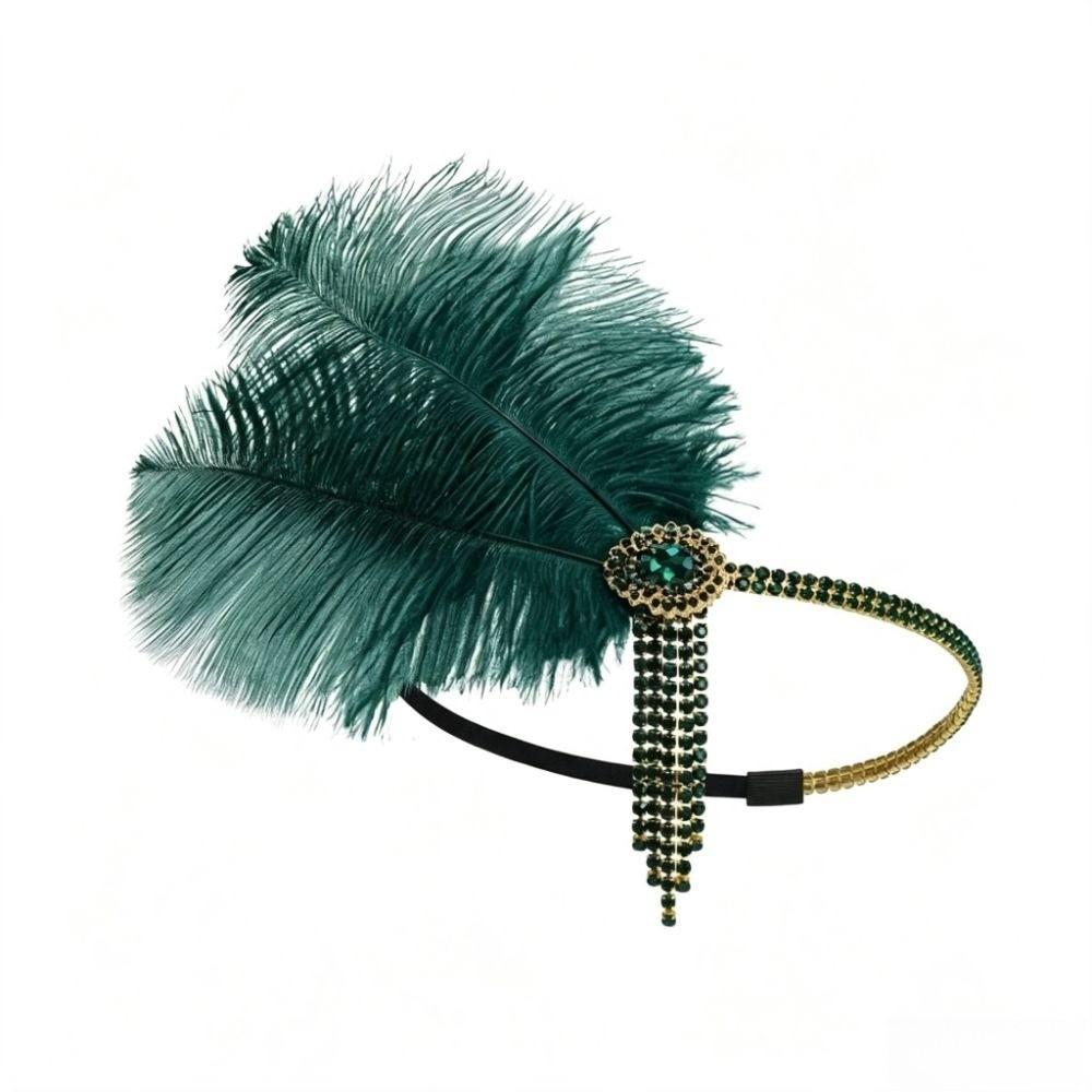 Vintage Opaska z Piórami Retro Gatsby Nakrycie Głowy Akcesoria Opaska Flapper Ślubne