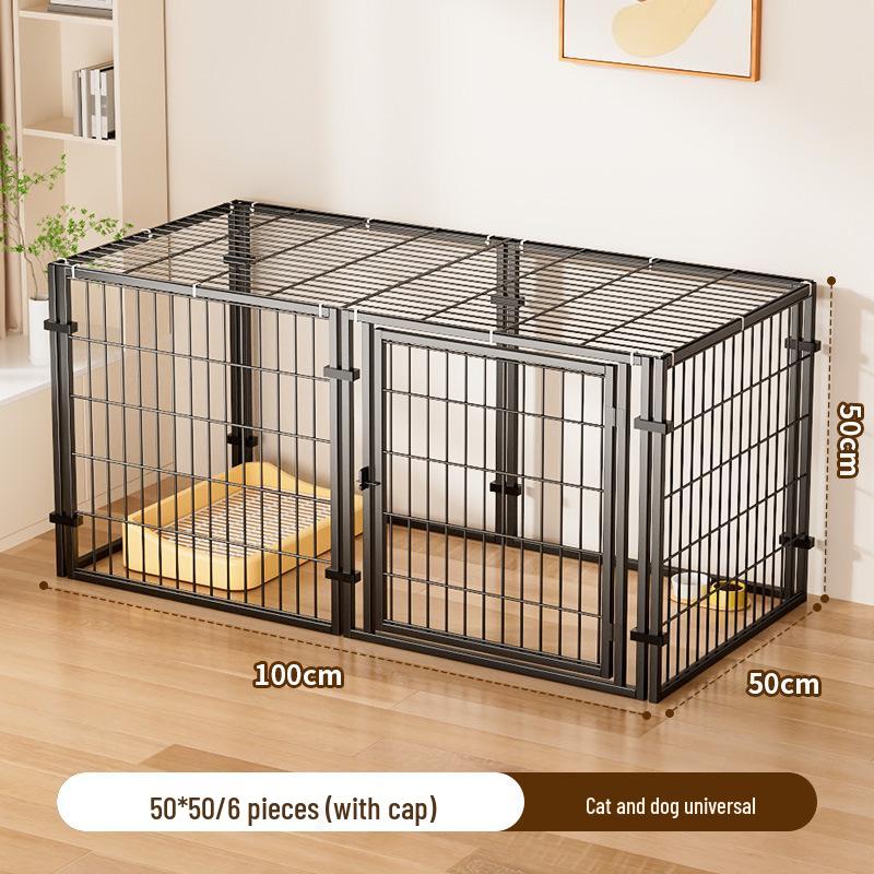 Space-Saving Anti-Escape Cage with Top Cover for Cats and Dogs