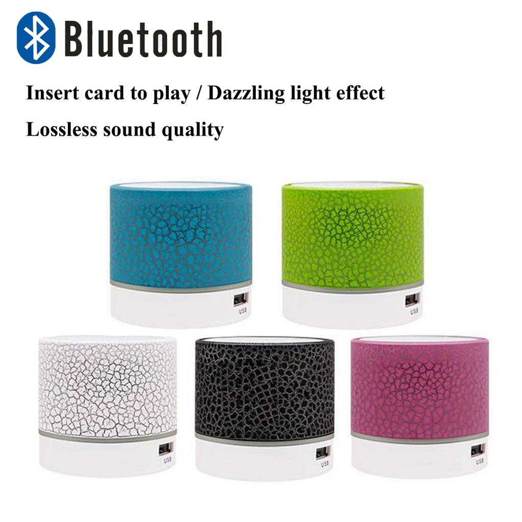 Neuer tragbarer Mini-Autoradio A9 Dazzling Crack LED Wireless Bluetooth 4.1 Subwoofer-Lautsprecher TF-Karte