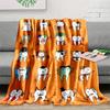 1pc, Cartoon Teeth Print, Reversible Flannel Fleece Blanket, Contemporary Style, All-Season, No Shedding, Durable, Sof