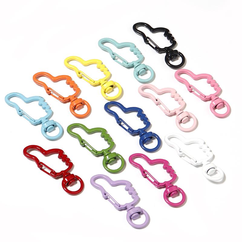 10 PCS/Lot Alloy Lobster Clasp Color of The Lacquer That Bake the Moon Heart Five-pointed Star Shape Diy Manual Connector Ring