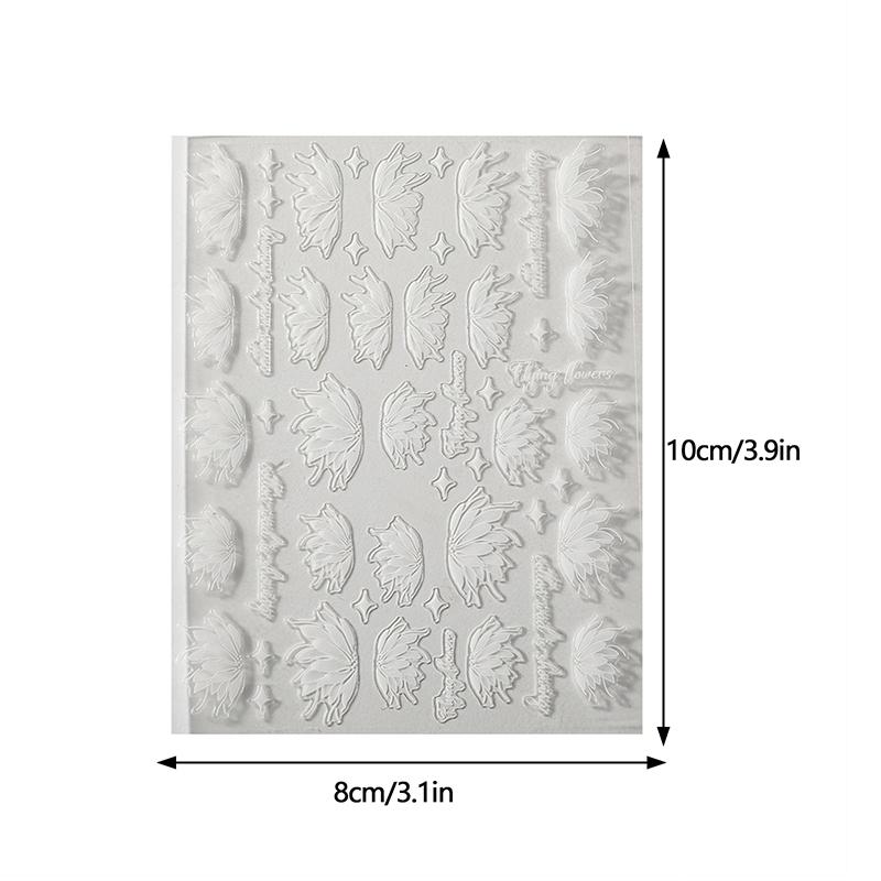 Tianyi Butterfly Flower Nail Stickers Four Star Exquisite Light Luxury Style Flat With Adhesive Nail Decorations