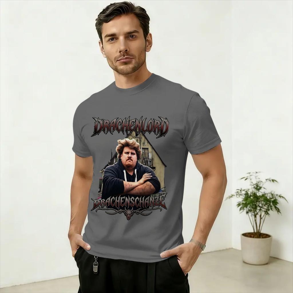 Vintage Drachenlord Meme TShirt for Unisex Crew Neck 100 Cotton T Shirt Short Sleeve Tees 4XL 5XL 6XL Clothes