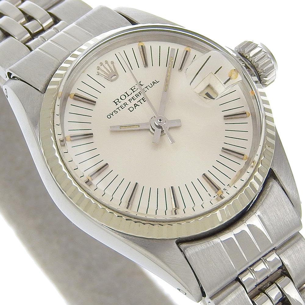 ROLEX Date Watches 6517 SilverDial Stainless Steel Mechanical Automatic Women Used