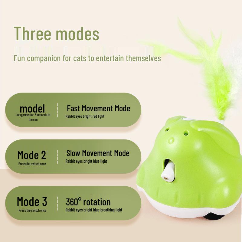 Electric Cat Toy: Automatic Feather Teaser & Infrared Turntable with Cat Ball