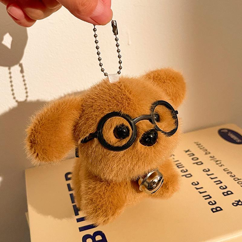 Adorable Puppy Plush Keychain with Bell - Cute Backpack Accessory Gift