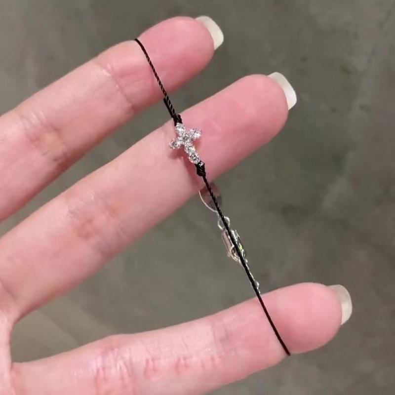 Einfache Trendige Temperament Kreuz Armbänder Für Frauen Mädchen Vielseitiges Dünnes Verstellbares Armband Schmuck Zubehör Geschenke