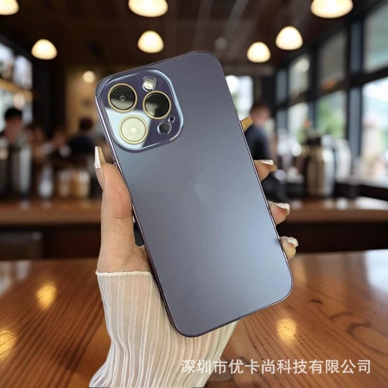 IPhone 16 Pro Max Case With Electroplated Finish Matte AG Texture Full Coverage Shockproof Protection Integrated Camera Lens