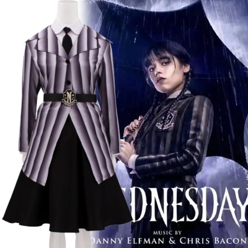 Cosplay Addams Costume School Uniform Dress Halloween Party Gifts