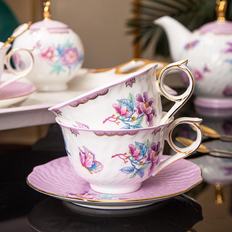 Coffee Cup And Saucer Set, High-End Afternoon Tea, Warm Flower Tea Cup Matching, Simple And Small Fresh Coffee Cup