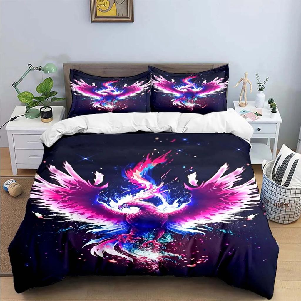 Fashion Popular Mythical Beast Phoenix Print Beding Sets Bed Suplies Set Soft Duvet Cover Bed Warm Comforter Set Beding Set High-End Premium Gift
