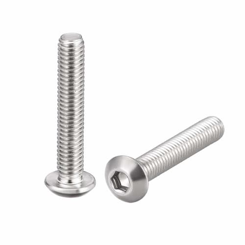 uxcell M3x20mm 304 Stainless Steel Hex Socket Head Machine Screws, Round Head Bolts, Pack of 50