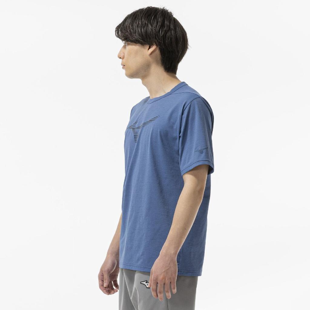 Training Stretch Soft Dry UV Stellar Size S Wear, T-shirt, Sweat-wicking, Quick-drying, Protection, 32MAD026, Men's, Blue,