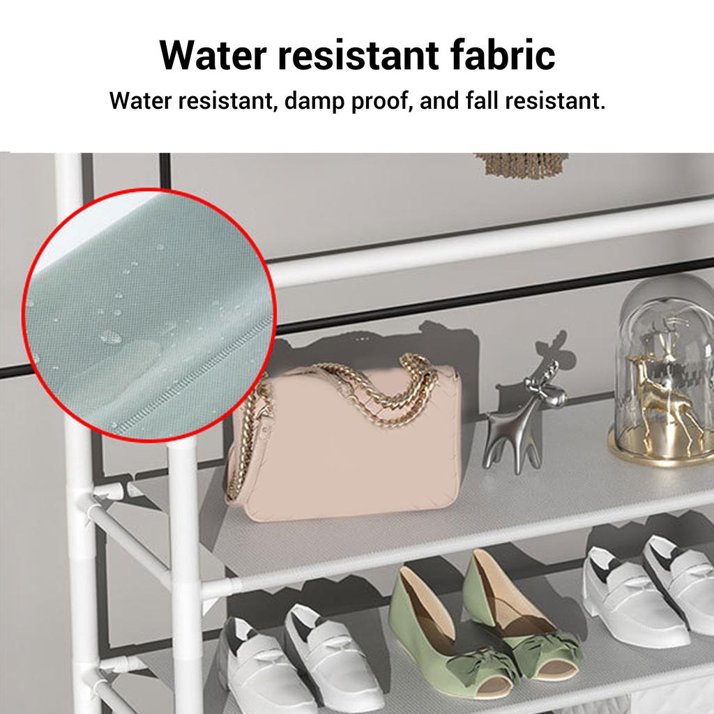 Coat Rack Stand Stable Load Bearing Metal Freestanding Space Saving Entryway Clothes Hanging Organizer 2 In 1 for Bedroom