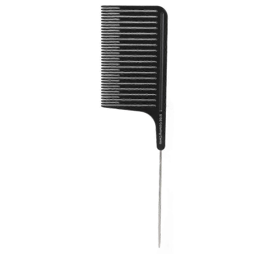 Hair Highlight Comb Hair Salon Hair Dye Professional Comb Hair Stylist Stainless Steel Rat Tail Comb Black