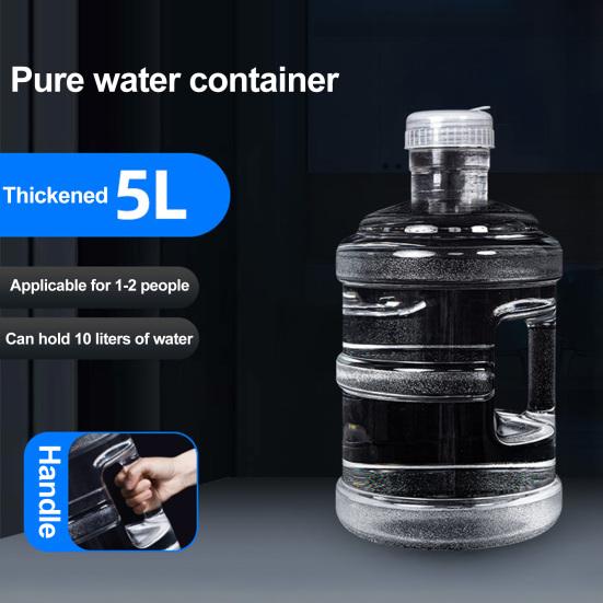 Clear Plastic Water Tank Jug with Handle And Leakproof Cap, Reusable Durable Container Portable Bottle, Transparent Storage for Home Office Drinking