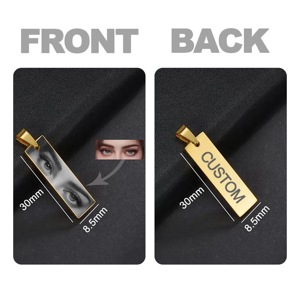 Lemegeton Custom Eye Neckalce Single Sided Photo Pendant Colorful Memorial Personalized Jewelry Women Men Picture DIY Trend Gift