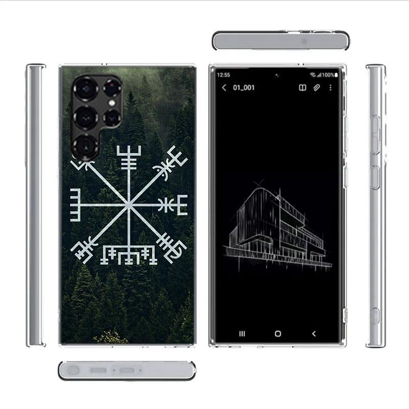 Nordic Norse Capa Phone Case For Samsung S26 Ultra S25 Edge Galaxy S23 S21 S20 S24 FE S22 S10 Plus Cover Clear TPU Shell Coque w