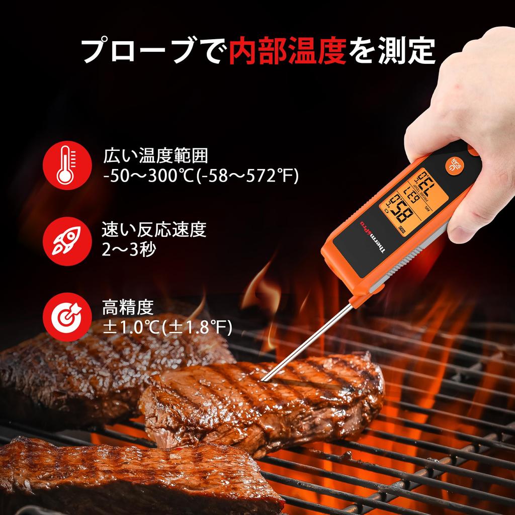 2 In 1 Cooking Contact Infrared Thermometer with Digital Fast High For Meat HVAC Kitchen ThermoPro TP420 [Innovative] Thermometer, Thermometer,