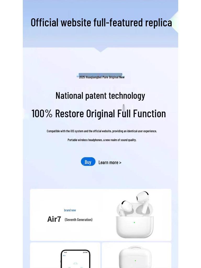 2026 7th Gen Bluetooth Wireless Noise-Cancelling Earbuds: Long Battery Life, Top Configuration, Compatible with Apple