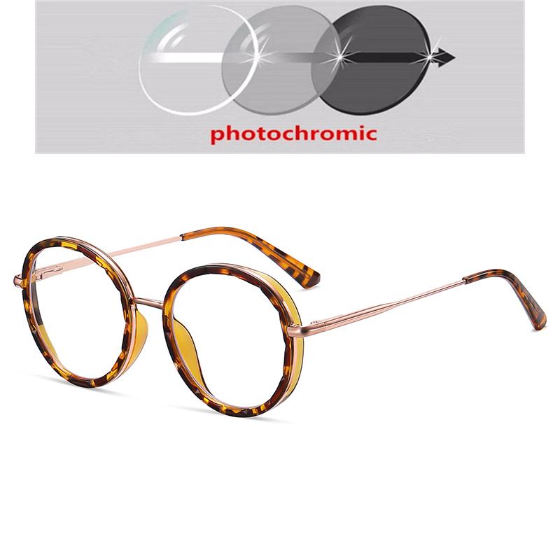 0 -0.5 -0.75 To -6.0 Round Myopia Glasses With Prescription 1.56 Aspheric Blue Blocking Light Student Computer Optical Spectacles