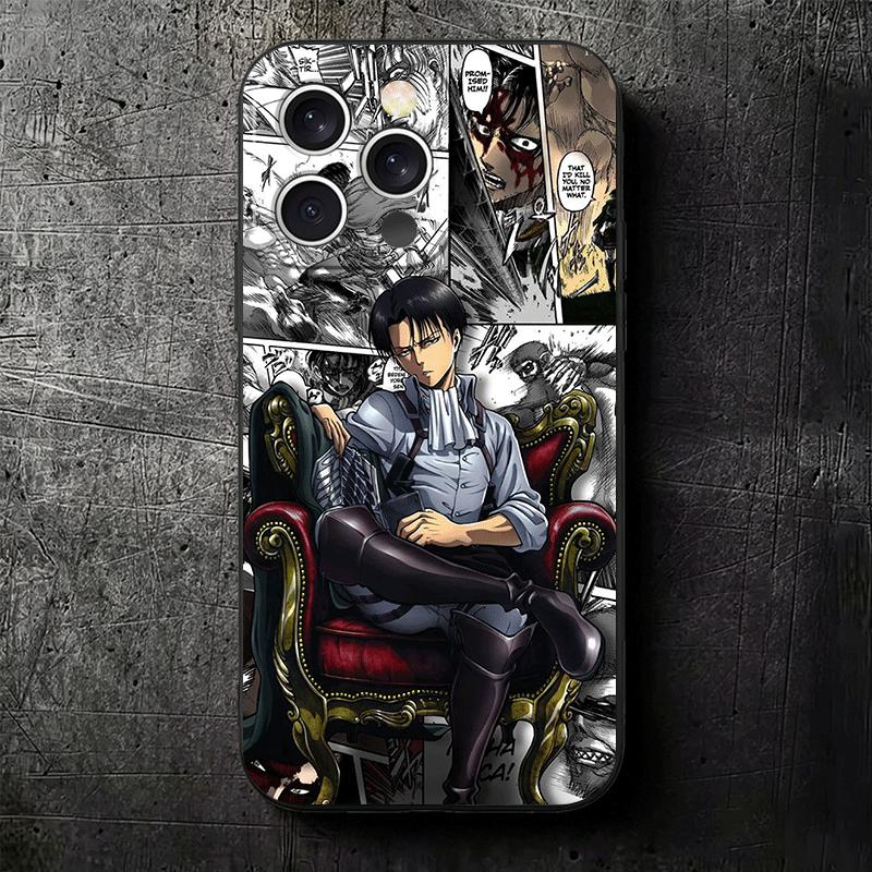 A-Attack On T-Titan Anime Soft Phone Case for iPhone 16 16E 17 Air 15 Pro Max 14 Plus 13 Mini 11 12 7 Black Cover Back Shell
