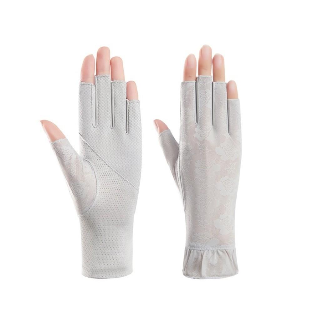 Non-slip Exposed Finger Gloves Thin Half-finger Gloves New Sun Protection Gloves  Women