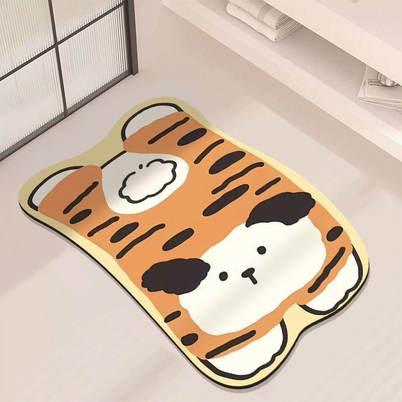 Badezimmerbodenmatte, saugfähiges Diatomeenkissen, Badezimmer-WC, Haushaltstür, rutschfeste schnell trocknende Fußmatte, Teppich