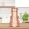 Copper Water Bottle  Bedside Bottle with Glass  Hammered Finish 1000 Ml