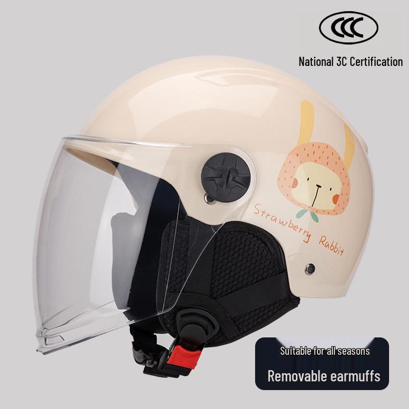 3C Certified Women's Electric Scooter & Motorcycle Helmet - All-Season, Cute, Half-Helmet