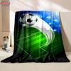 Football Theme Cartoon Soft Flannel Blanket for Bed Bedroom Sofa Picnic Throw Blanket for Cover Outdoor Leisure Nap Office Gifts