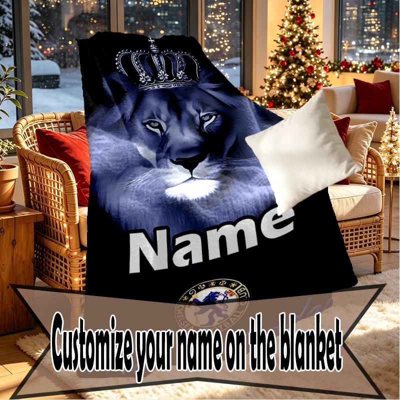 Custom Name Personalized football club F.C Print Blankets, Home Decor, Bedroom, Sofa, Camping, Couch, Gifts for Birthday Christmas