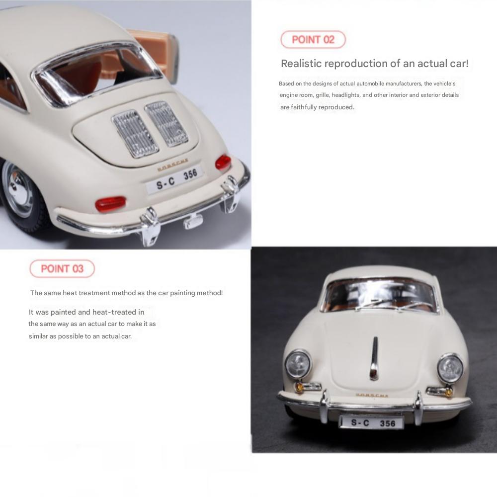 Brago 1:24 Porsche 356B COUPE 1961 Die-Cast Modellauto, Elfenbein, 1 Stück
