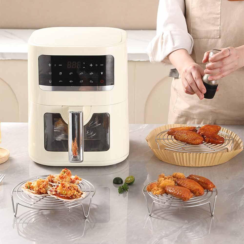 Stainless Steel Roasting Pan Set Non-stick Roasting Cooking Rack Air Fryer Accessories